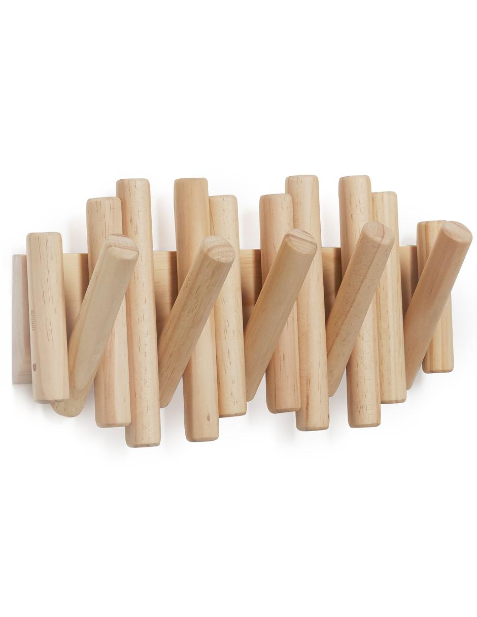 Perchero de pared Umbra de madera 5 ganchos
