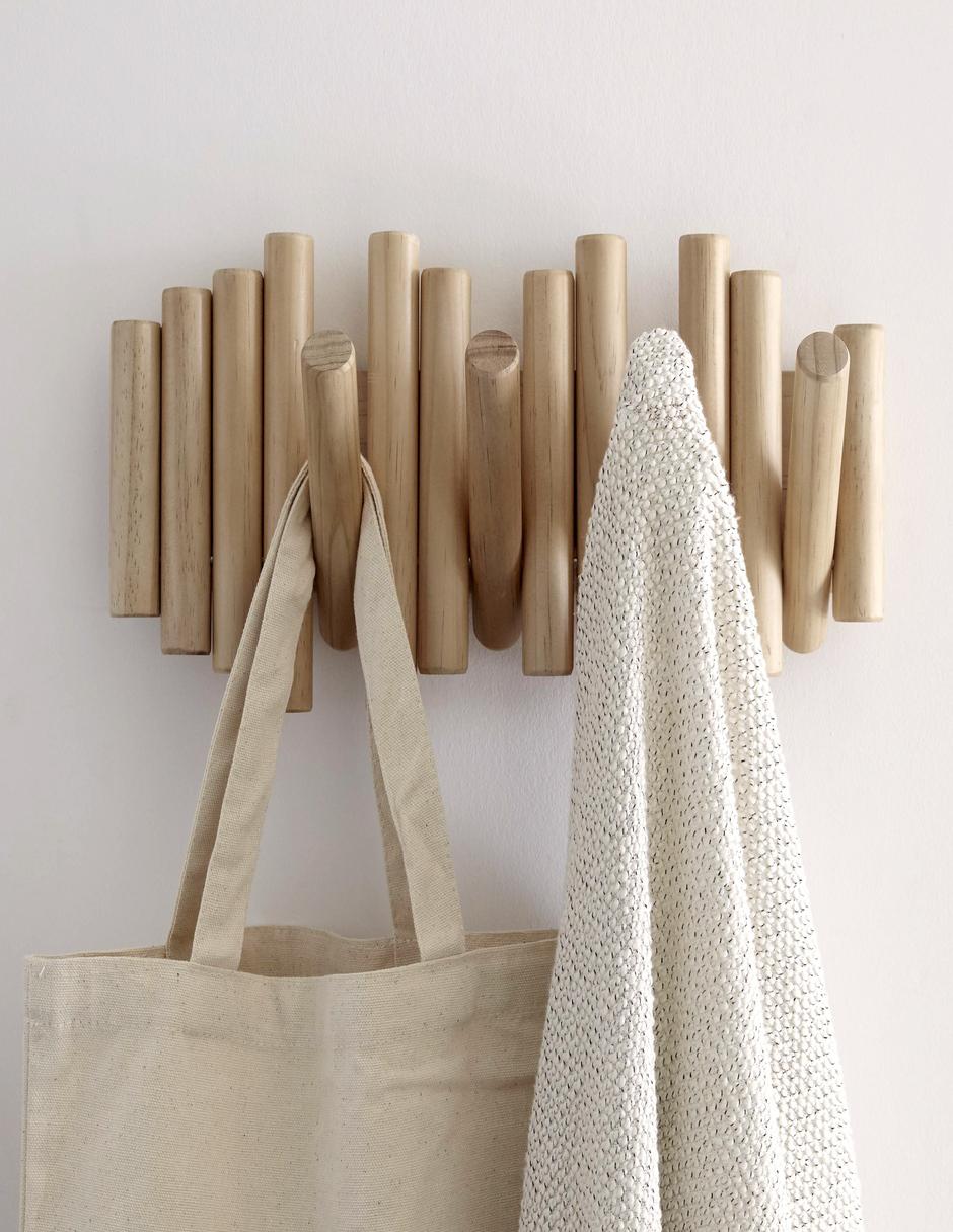 Perchero de pared Umbra de madera 5 ganchos