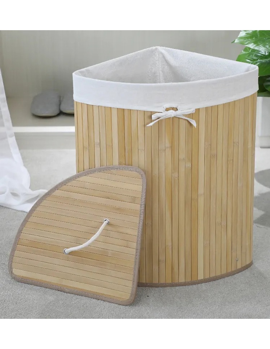 Cesto para ropa de bambú 2