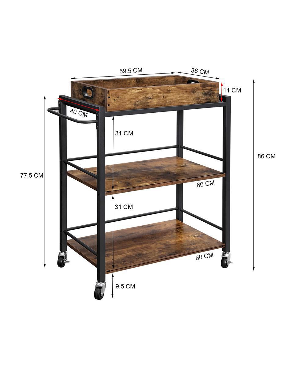 Carrito organizador armable Furniturer Sammael