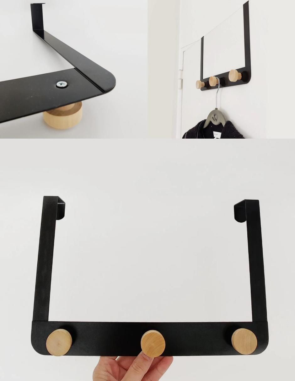 Perchero de pared Good & Good de acero 3 ganchos
