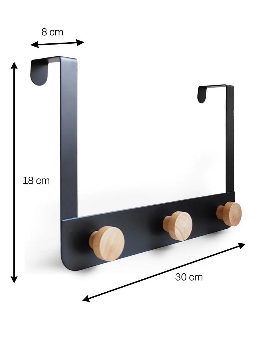 Perchero de pared Good & Good de acero 3 ganchos
