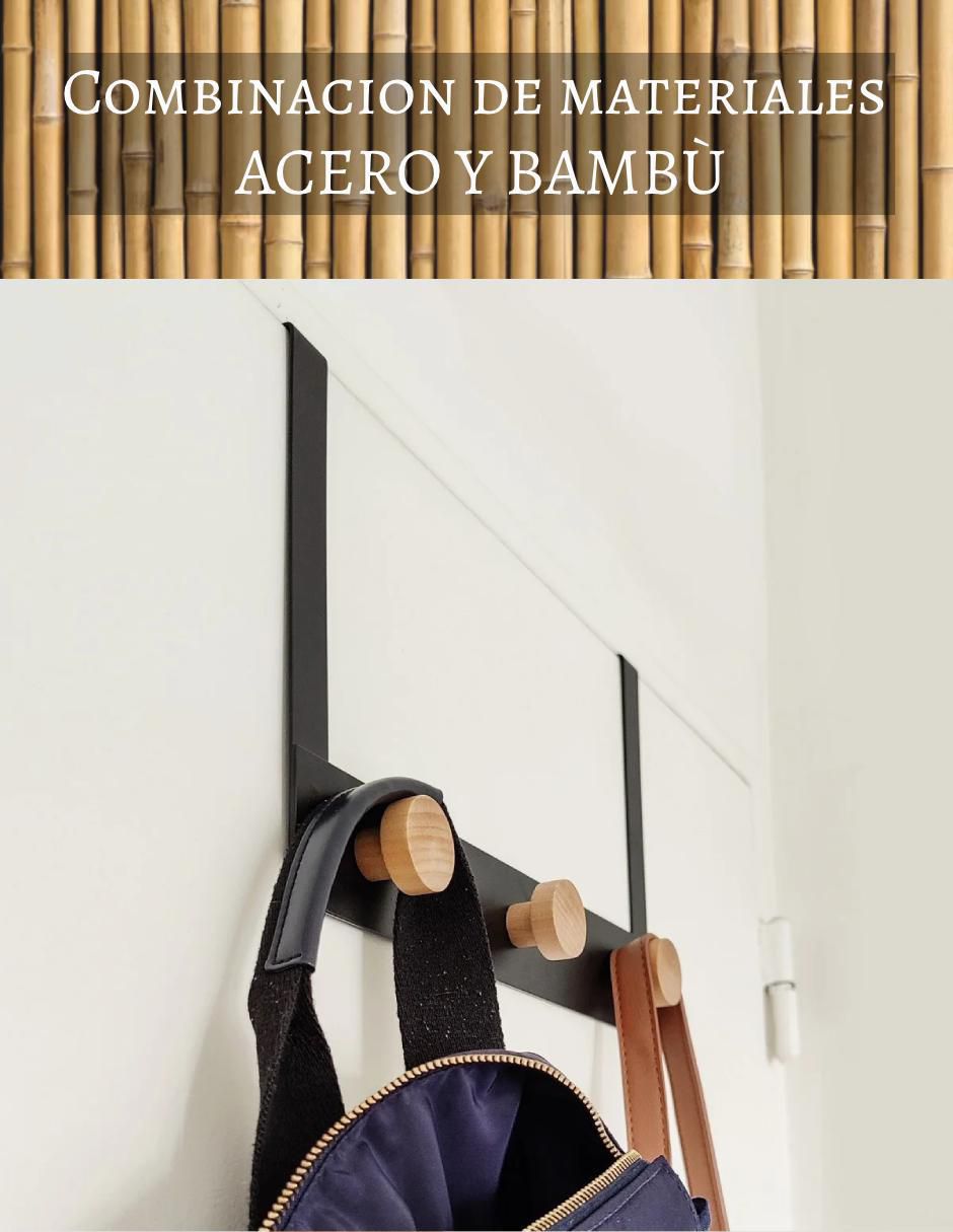 Perchero de pared Good & Good de acero 3 ganchos