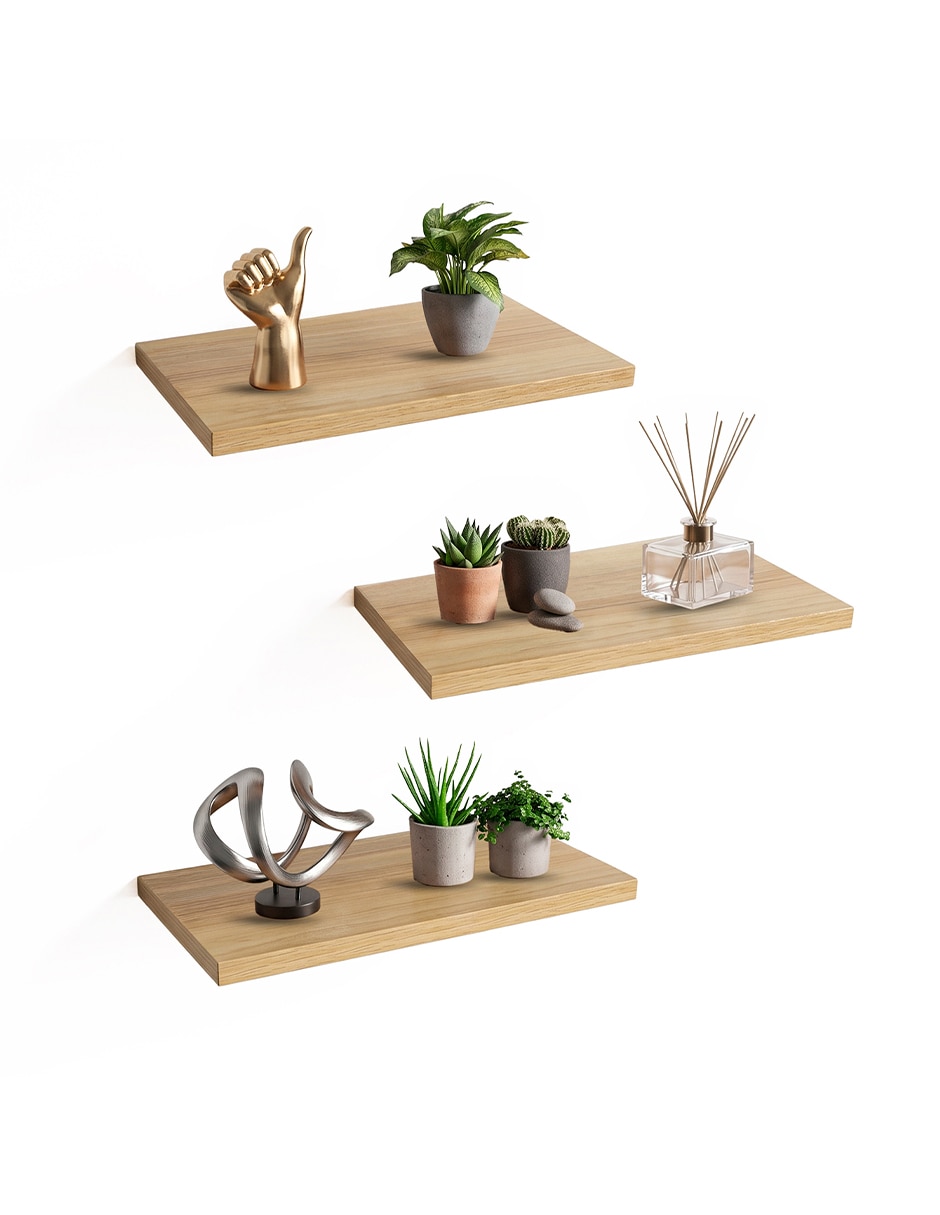 3 Repisas Flotantes de Madera para Pared Minimalistas 30 x 15 cm 3 Repisas Flotantes de Madera para Pared Minimalistas 30 x 15 cm