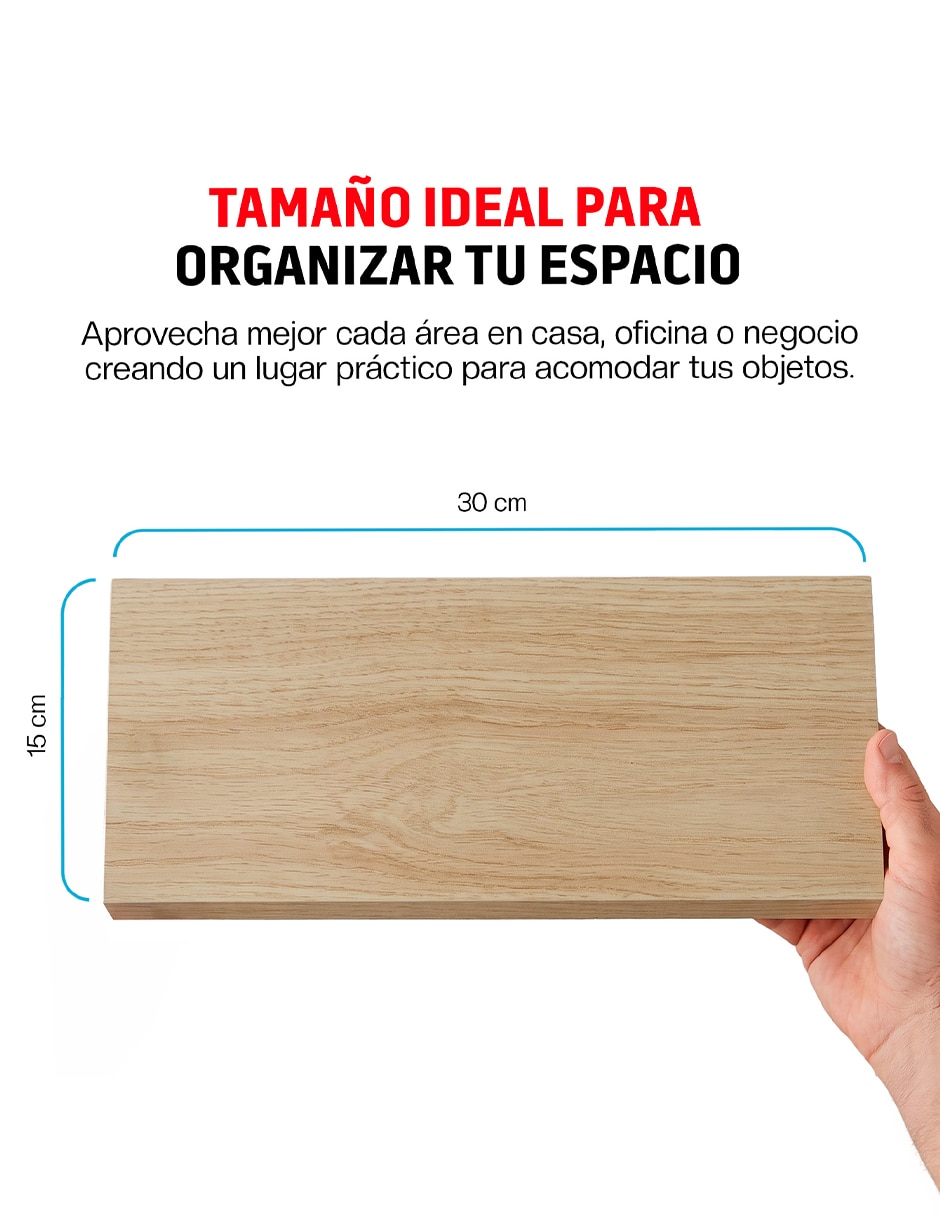 3 Repisas Flotantes de Madera para Pared Minimalistas 30 x 15 cm 7