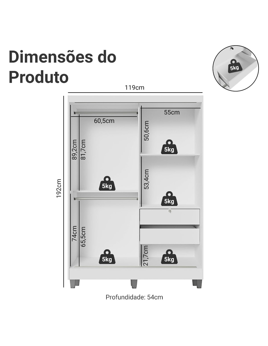 Ropero luke 104409acp de mdp 10