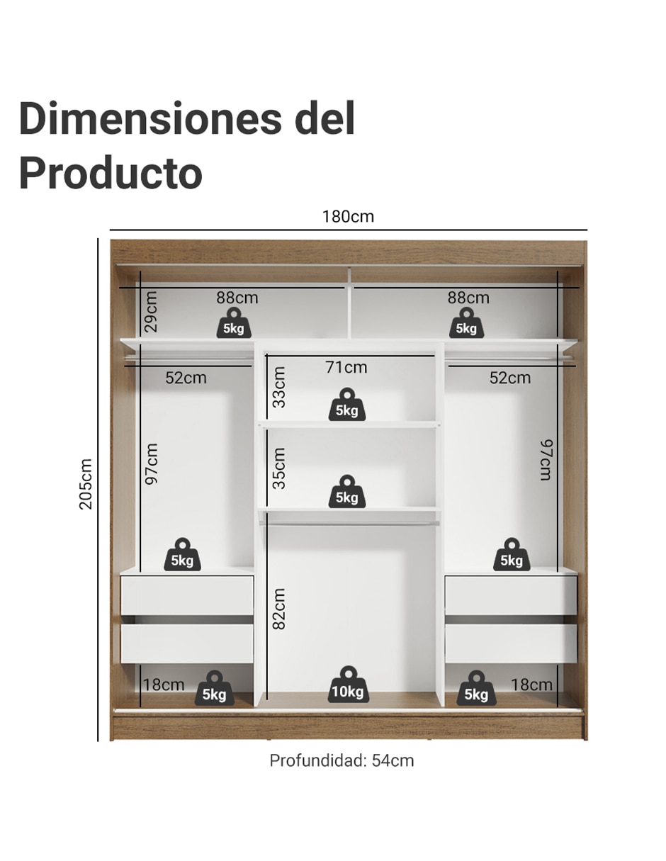 Ropero armable Reno de MDP 12