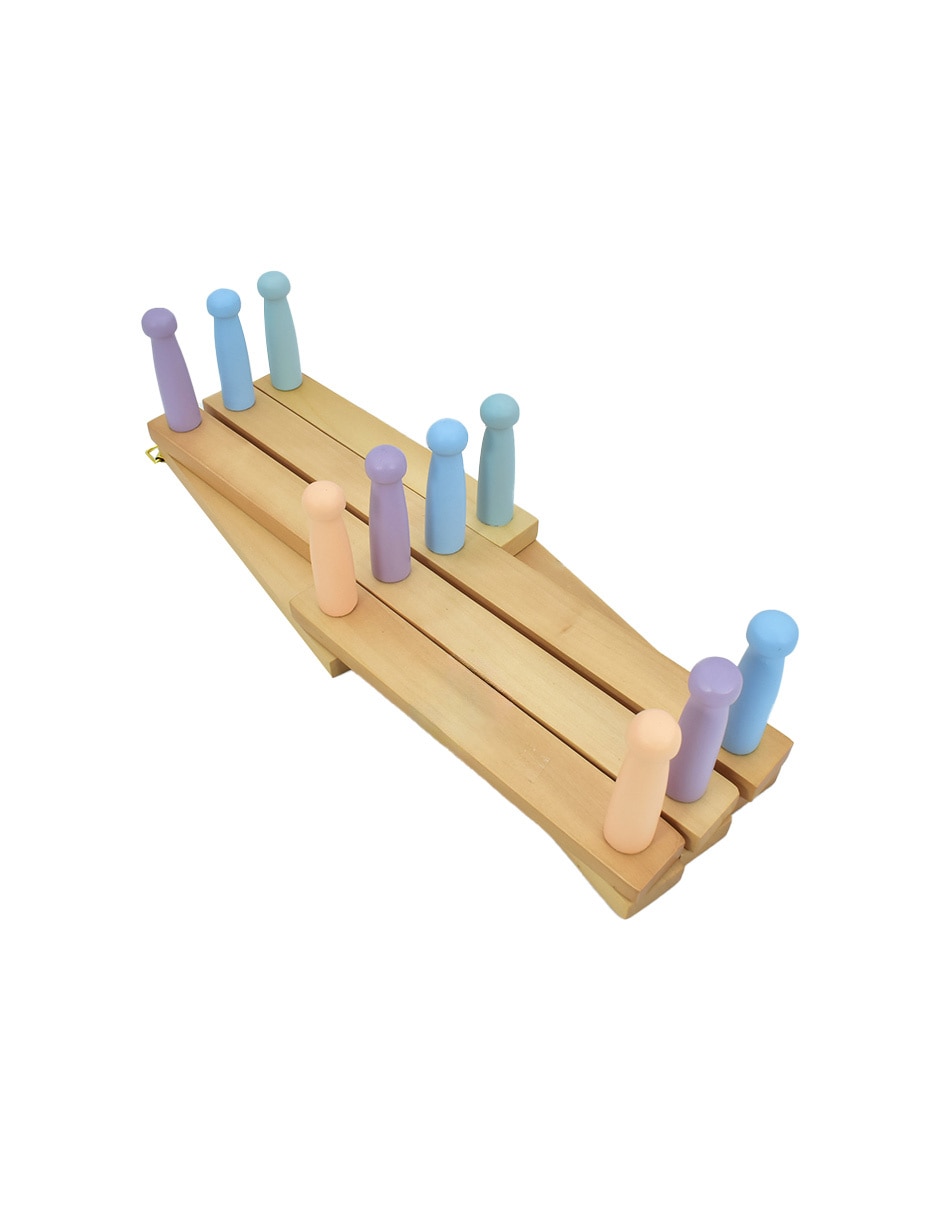Perchero de pared Zonana Acordeón de madera 10 ganchos