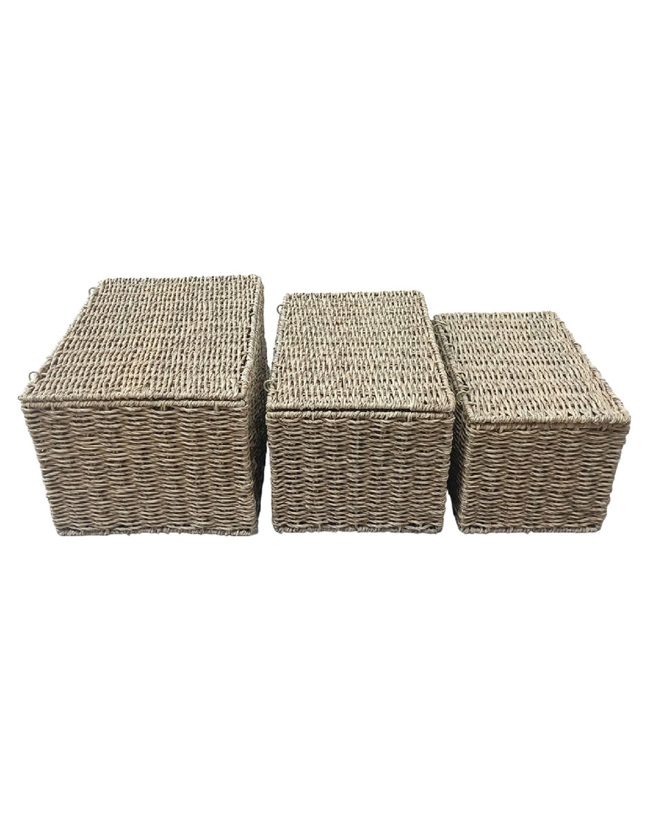 Set cesto almacenamiento de plástico 2