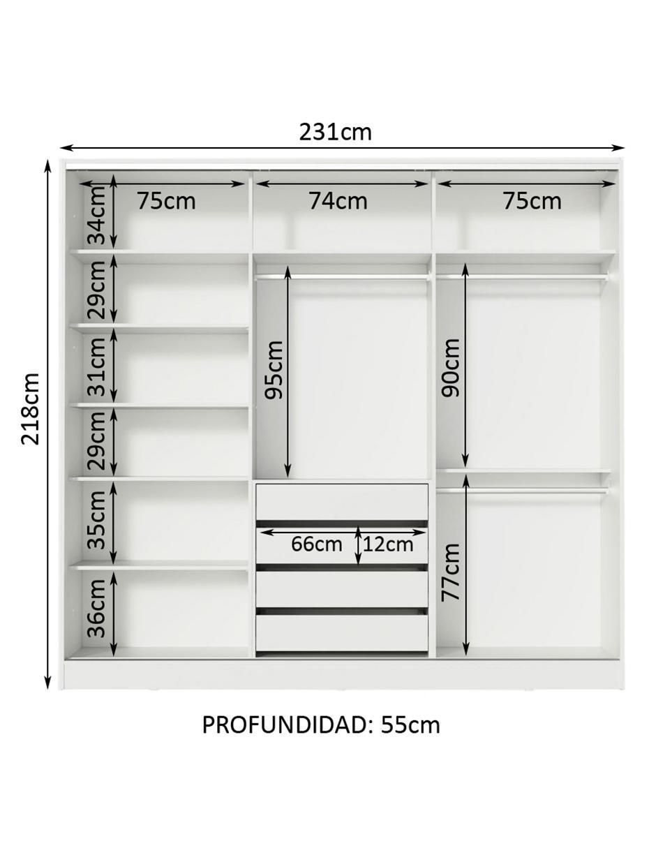 Ropero armable Royale 1063093E de MDP 12