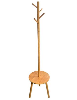 Perchero de piso Izy Oak de madera 4 gancho