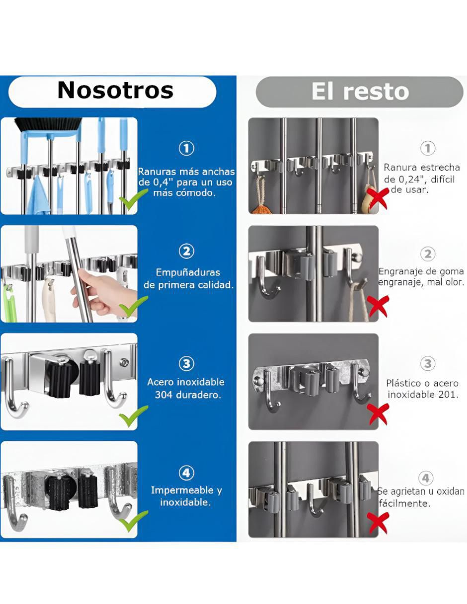 Organizador de escobas armable 3