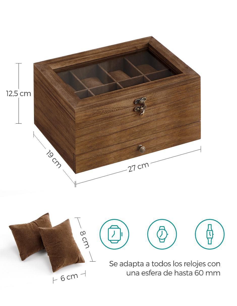 Caja reloj Songmics Anicia cuadrada