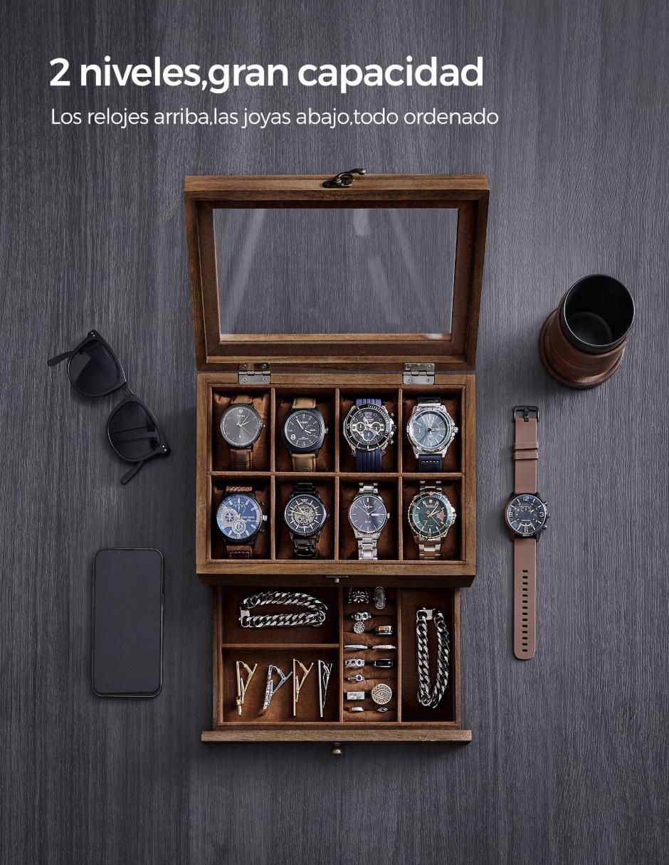 Caja reloj Songmics Anicia cuadrada