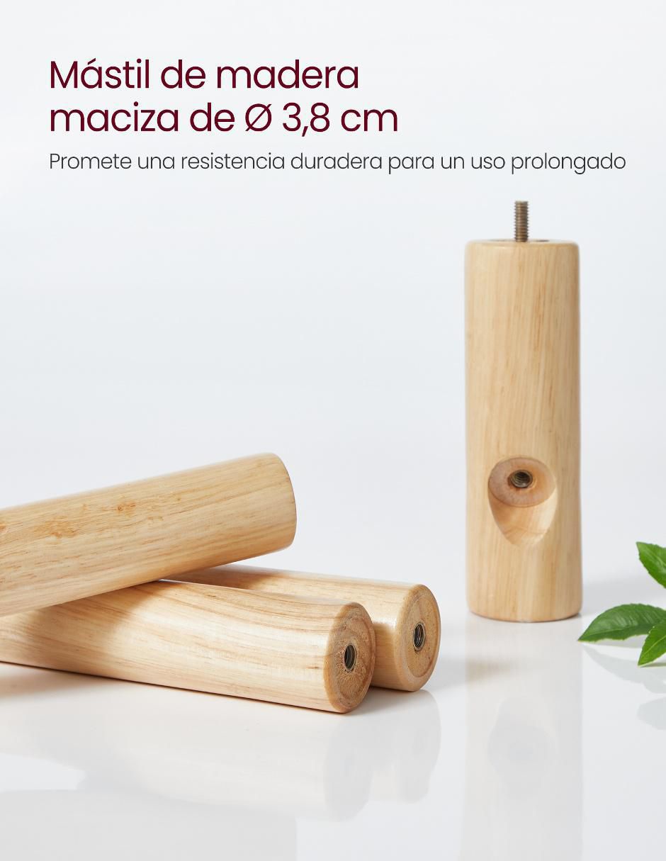 Perchero de piso Andi de madera 8 ganchos Perchero de piso Andi de madera 8 ganchos
