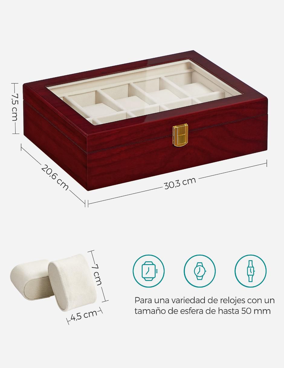 Caja reloj Songmics Home Anicia rectangular