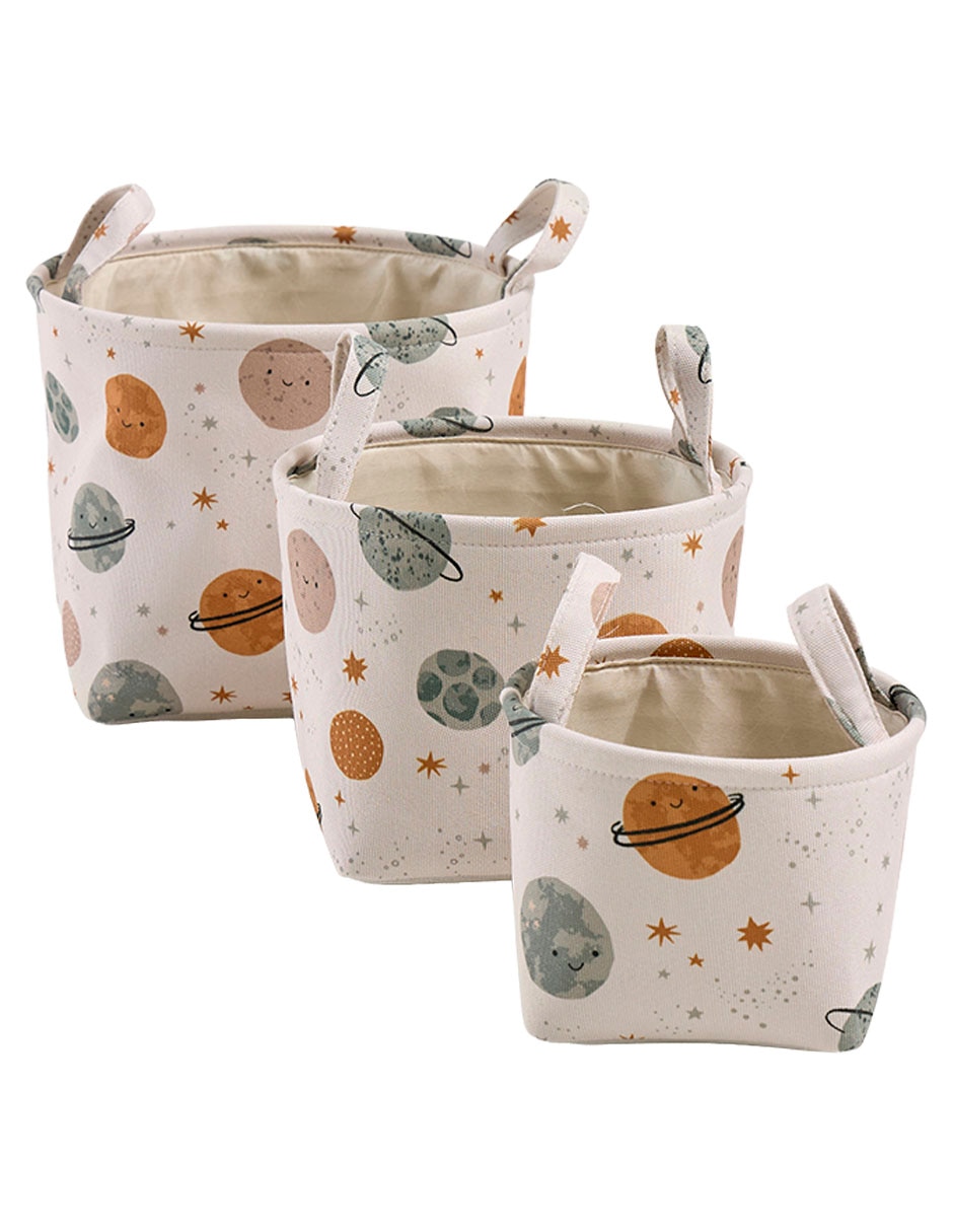 Set cesto multiusos Galaxy de tela 1