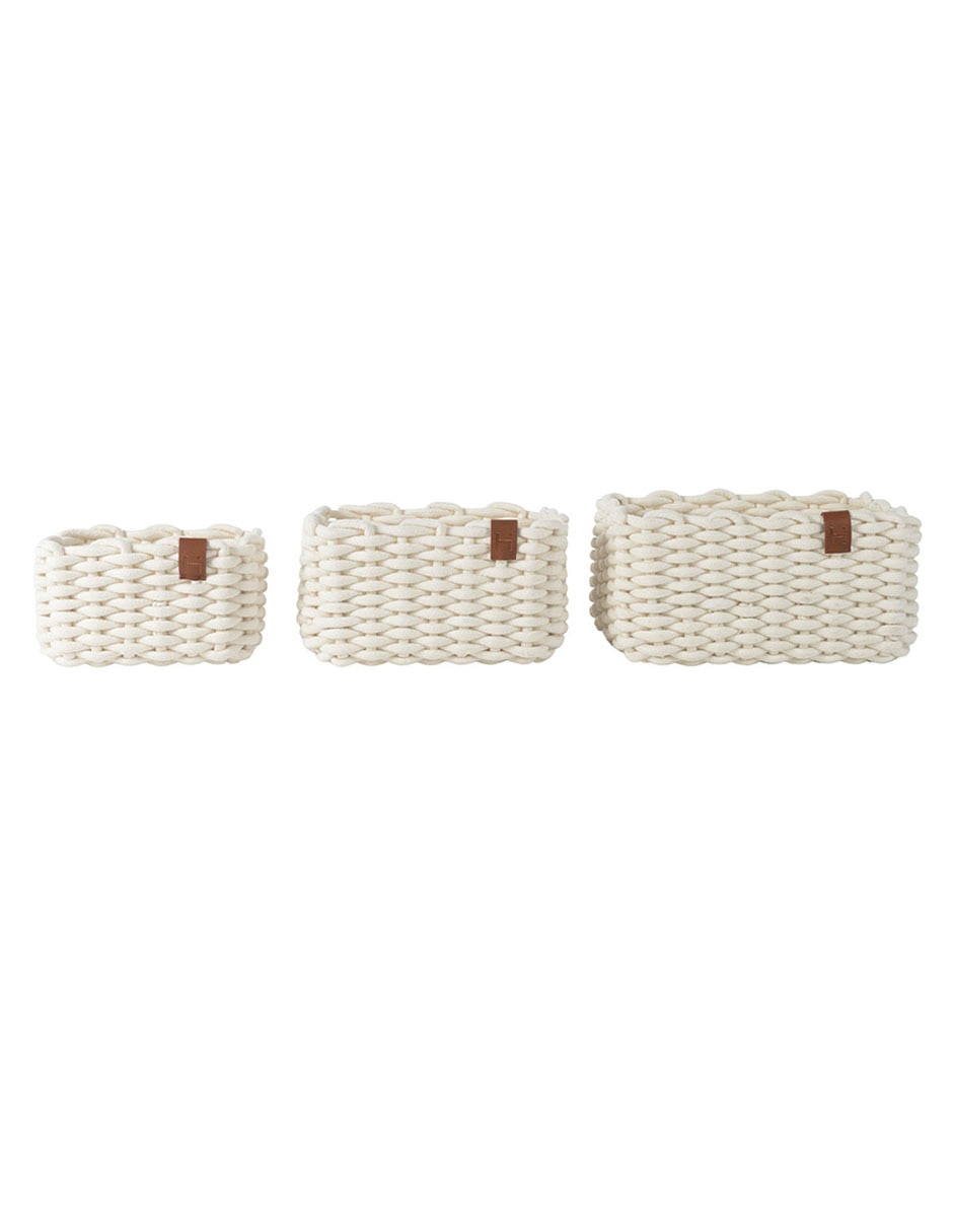 Set cesto multiusos Haus de cuerda algodón