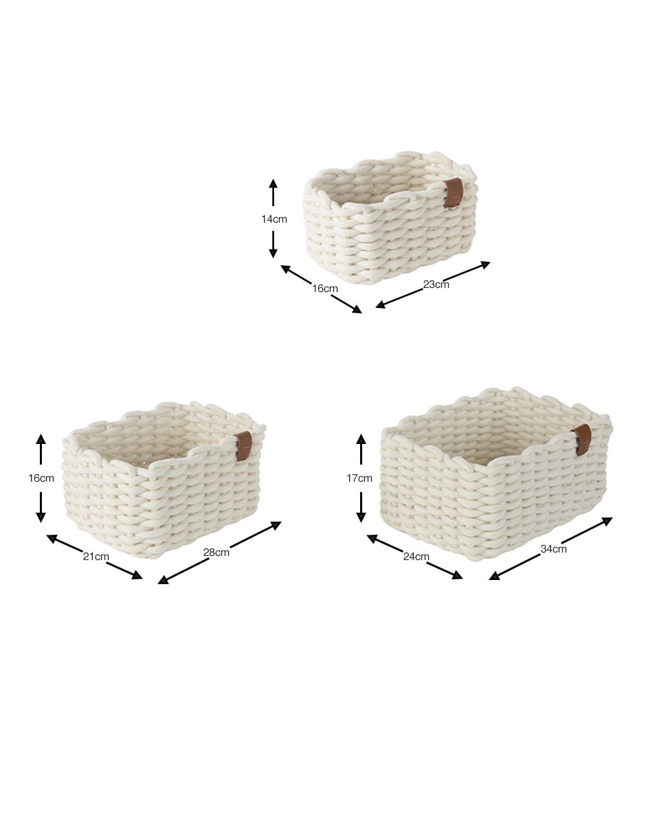 Set cesto multiusos Haus de cuerda algodón