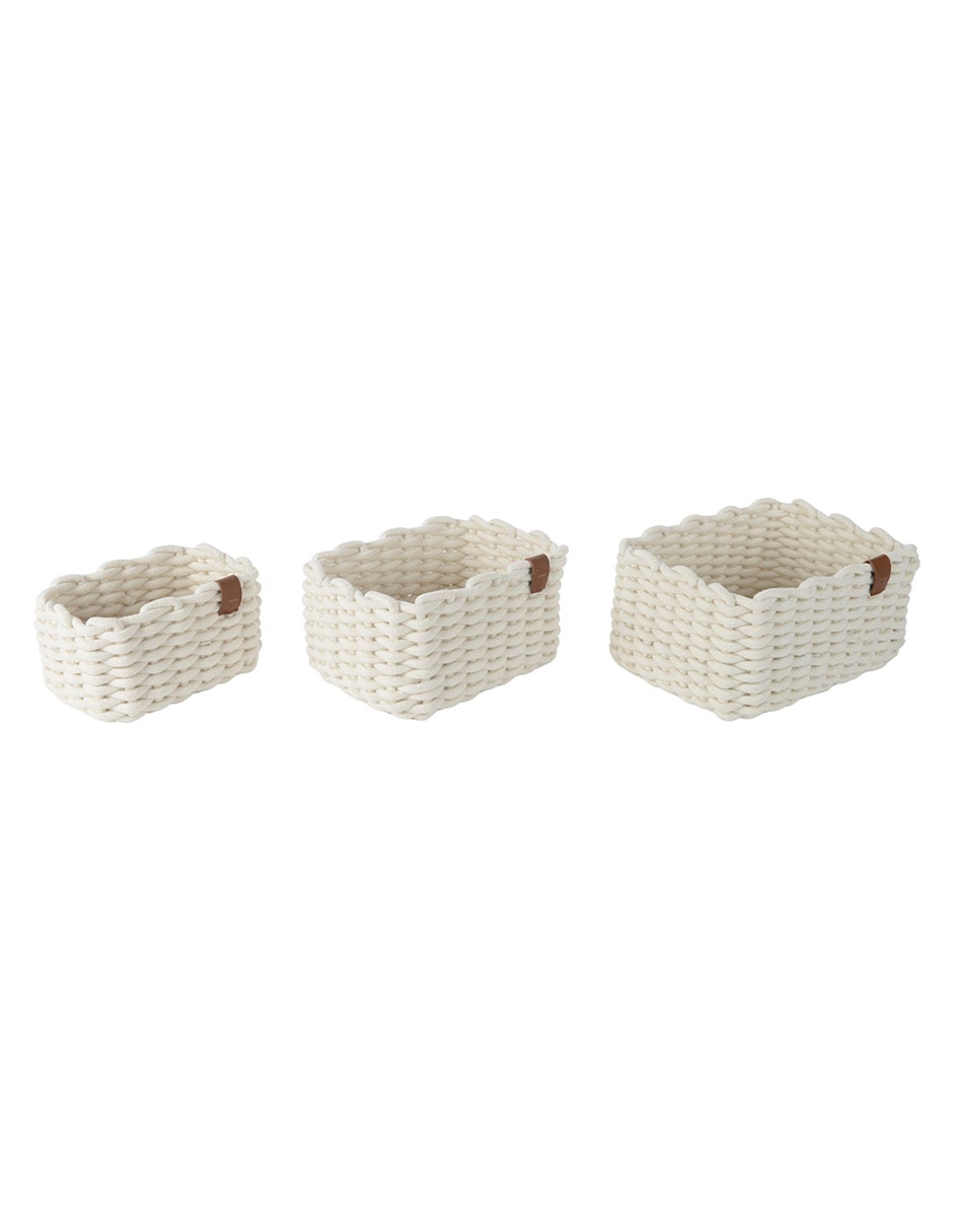 Set cesto multiusos de cuerda algodón Set cesto multiusos de cuerda algodón