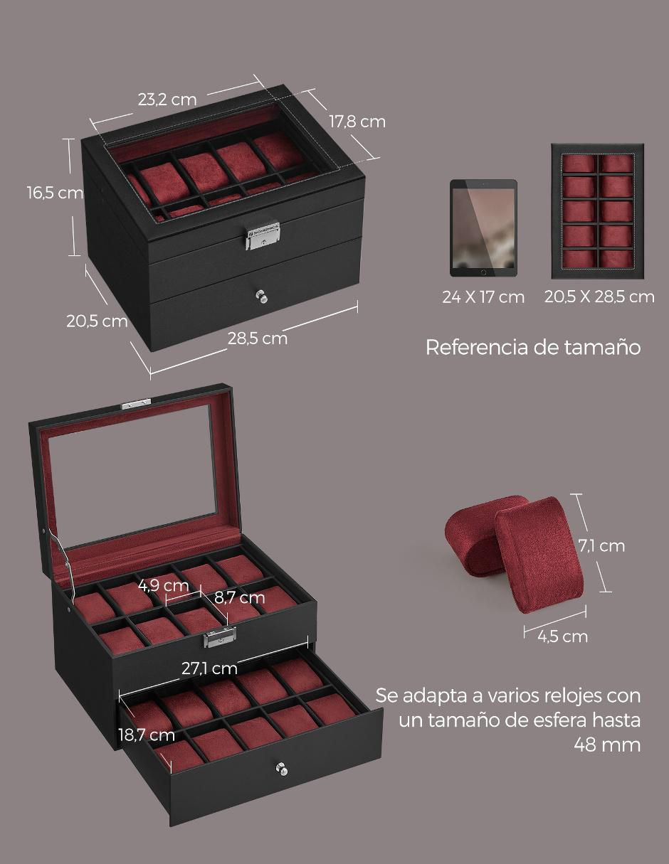 Caja reloj Songmics Home Bridie 1 pieza