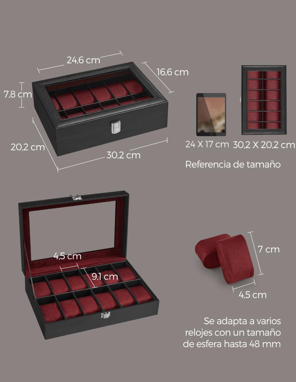 Caja reloj Songmics Home Bridie cúbica 1 pieza