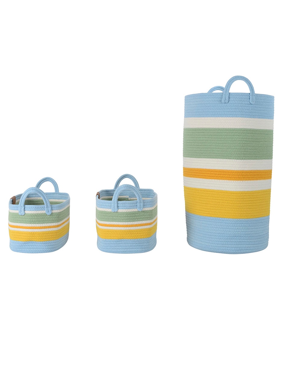 Set cesto multiusos Haus Kids Boy de cuerda algodón