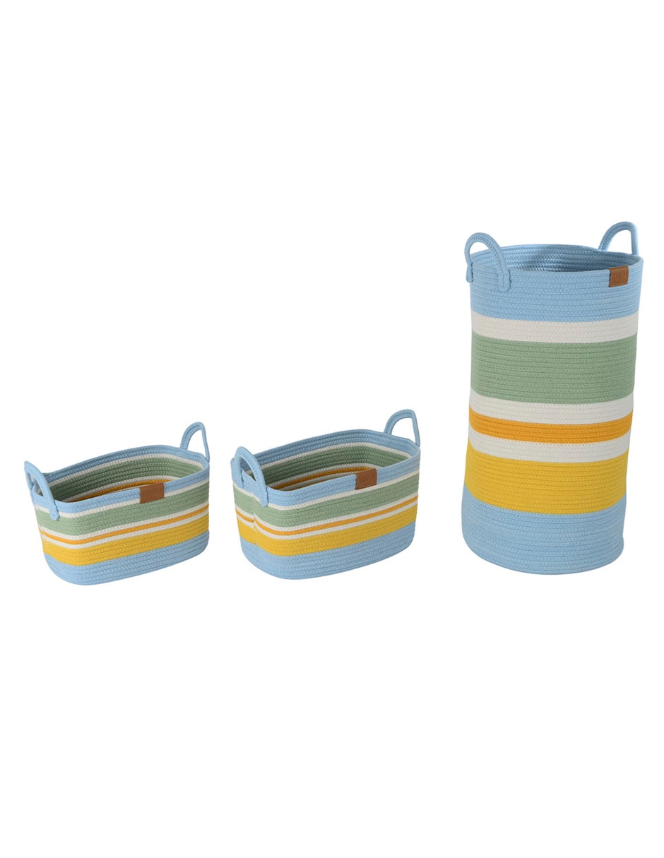 Set cesto multiusos Haus Kids Boy de cuerda algodón
