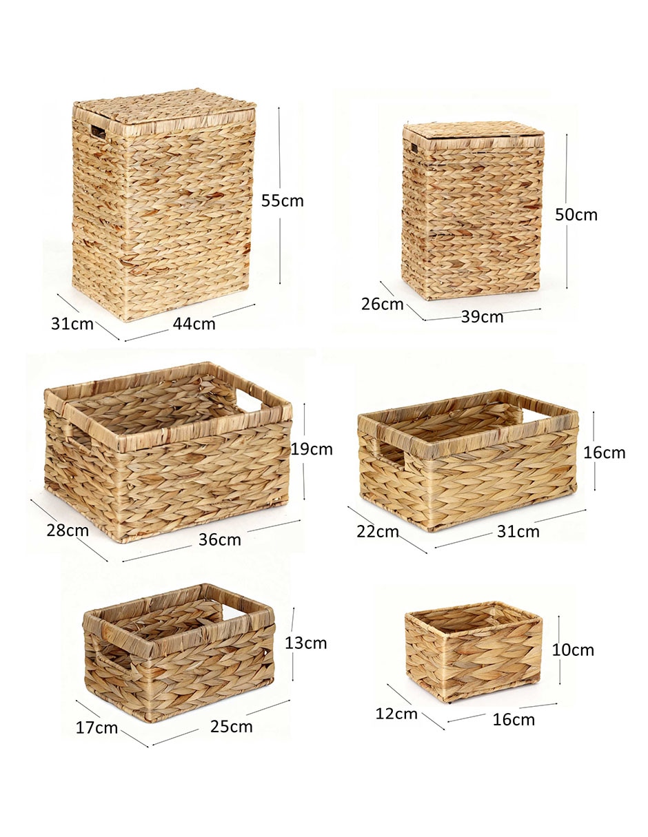 Set cesto multiusos de jacinto de agua 11