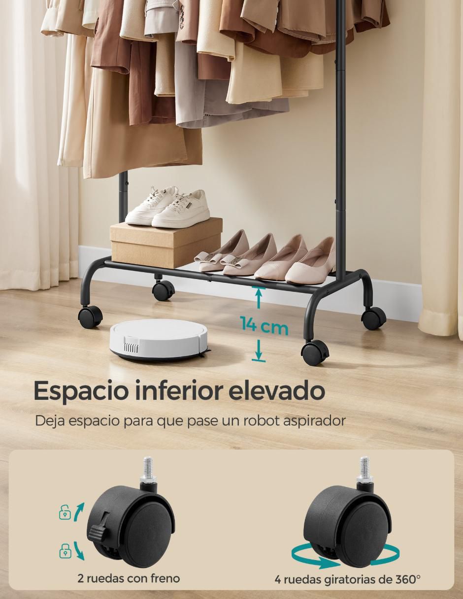 Perchero de piso Songmics Home Pataye de acero 2 ganchos