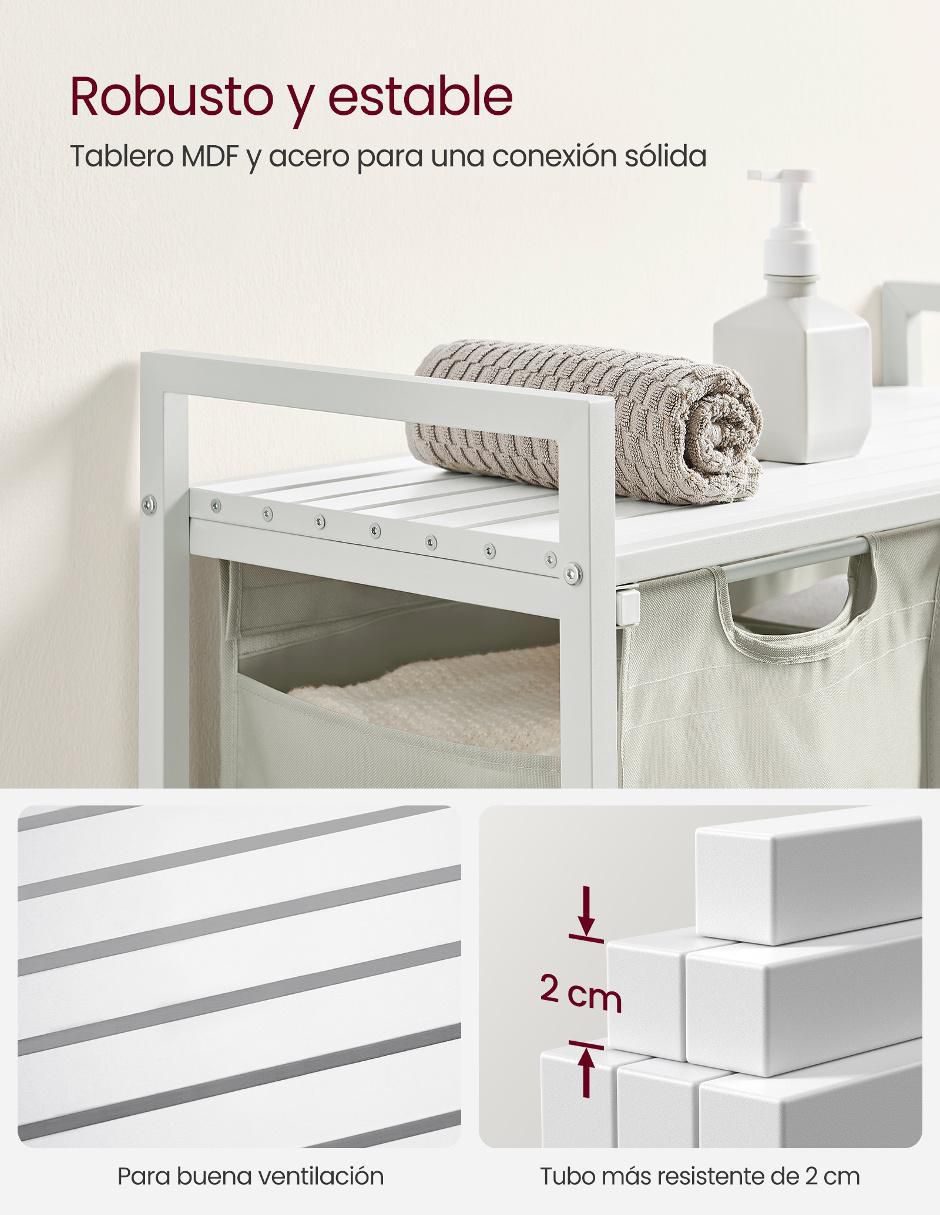 Cesto para ropa Brenta de acero inoxidable 2