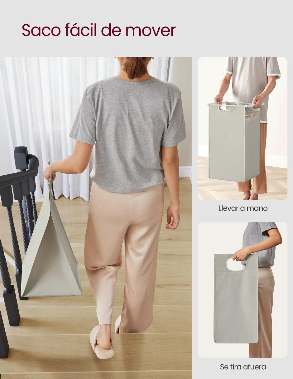 Cesto para ropa Brenta de acero inoxidable