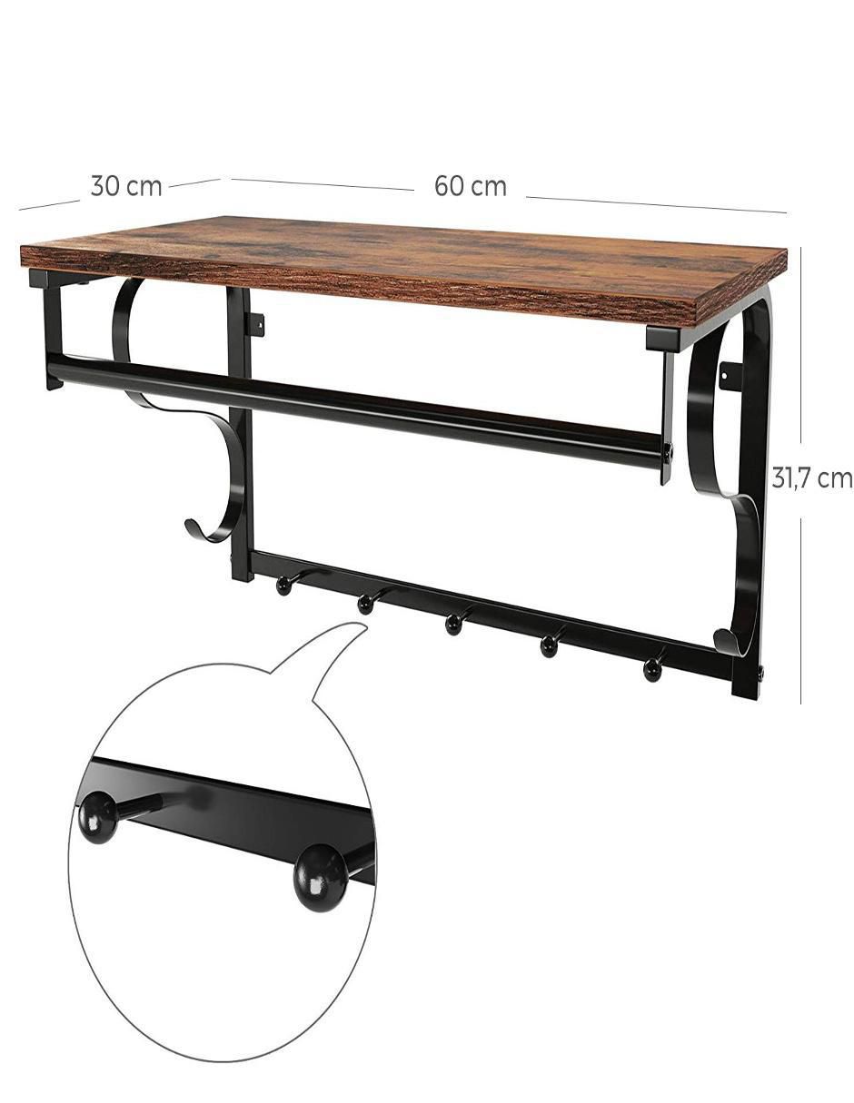 Perchero de pared Colex de madera 2 ganchos