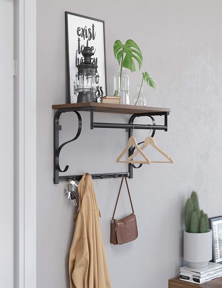 Perchero de pared Colex de madera 2 ganchos