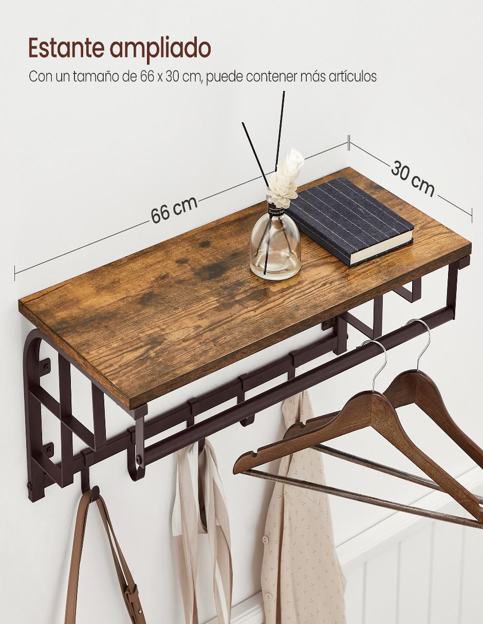 Perchero de pared Colex de madera 2 ganchos