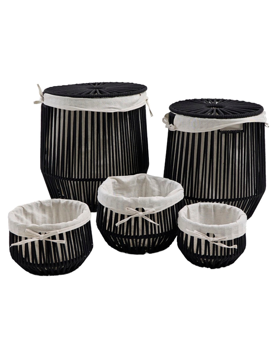 Set cesto multiusos de cuerda algodón 1