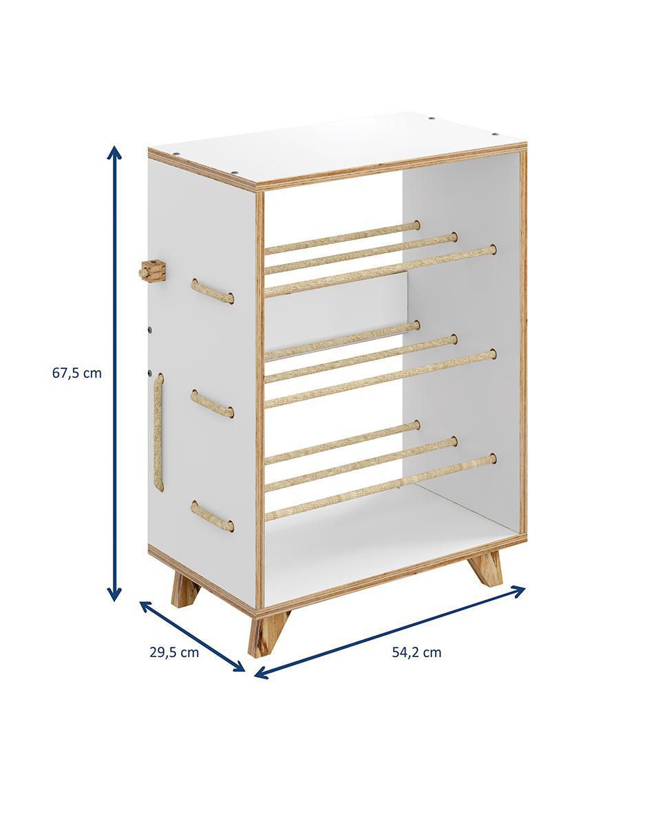 Zapatera mueble armable Cordel para 6 pares de zapatos adulto