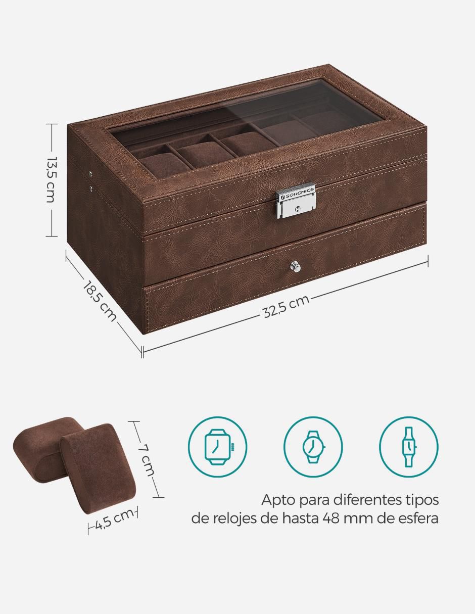 Caja reloj Bridie rectangular con 1 pieza 6