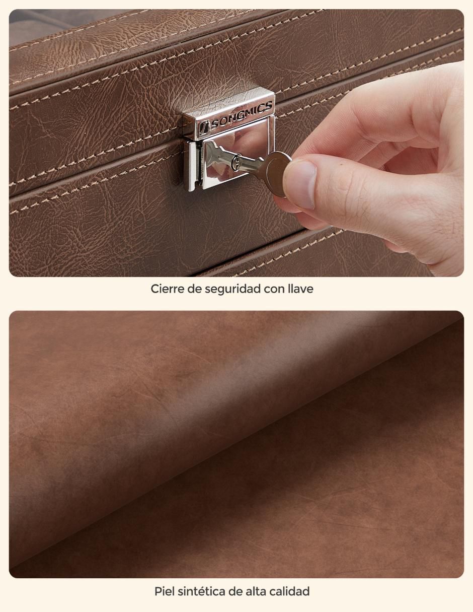 Caja reloj Songmics Home Bridie rectangular con 1 pieza