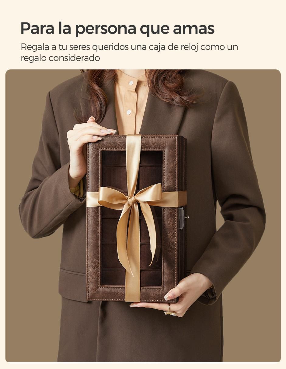 Caja reloj Songmics Home Bridie rectangular con 1 pieza
