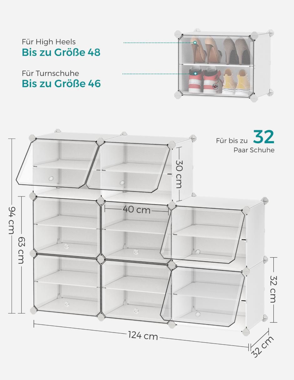 Zapatera armable caja almacenadora Damion para 34 pares de zapatos adulto 6