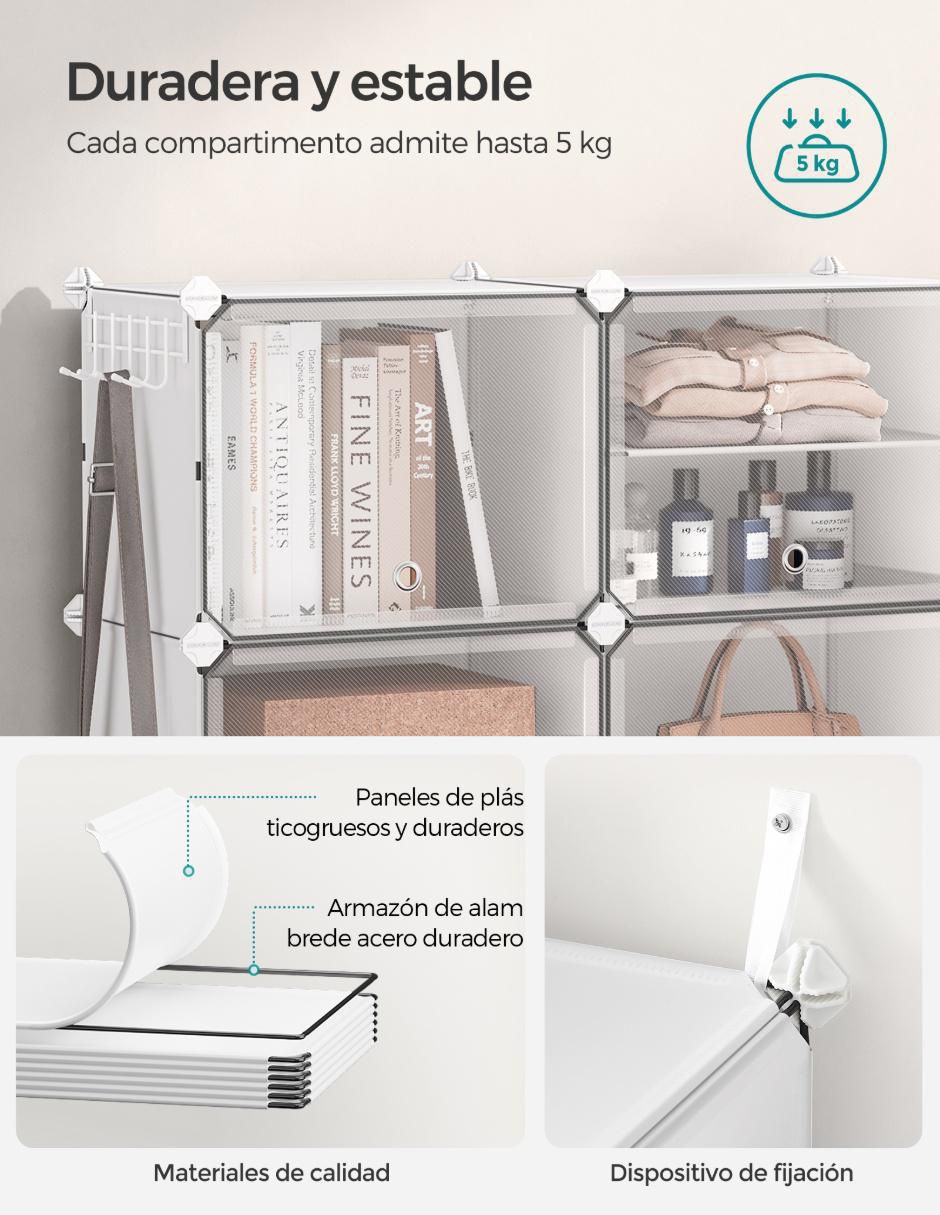 Zapatera armable caja almacenadora Damion para 34 pares de zapatos adulto 3