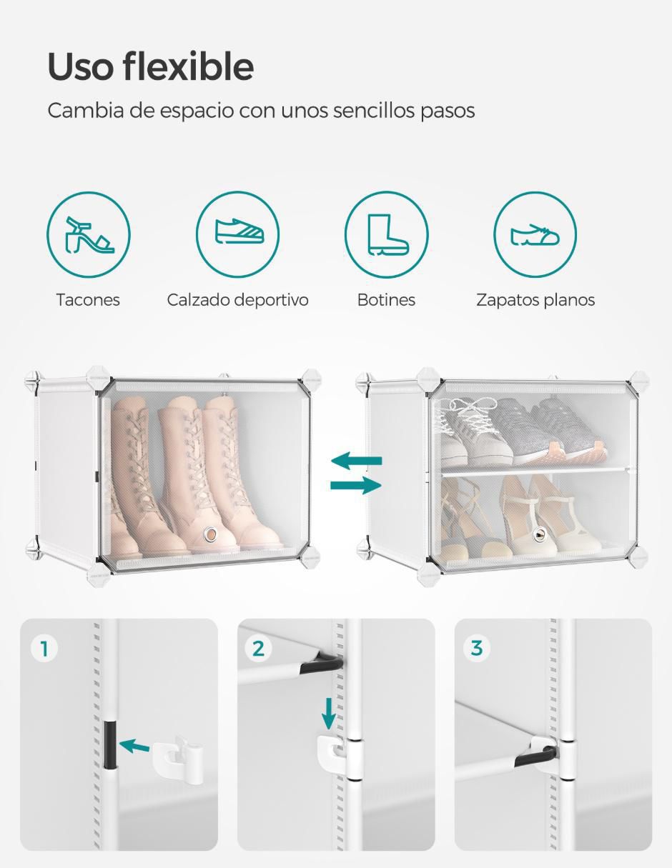 Zapatera armable caja almacenadora Damion para 34 pares de zapatos adulto 5