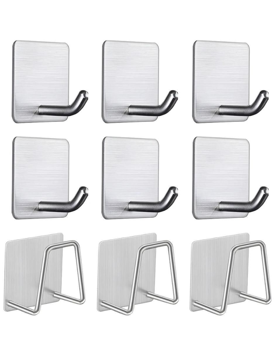 Perchero de pared Lab.g de acero inoxidable 6 ganchos