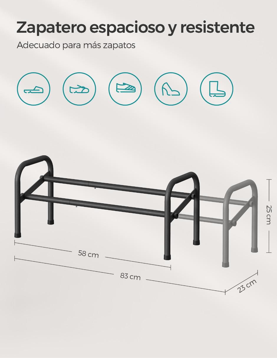 Zapatera armable mueble Songmics Home Davian para 8 pares de zapatos adulto