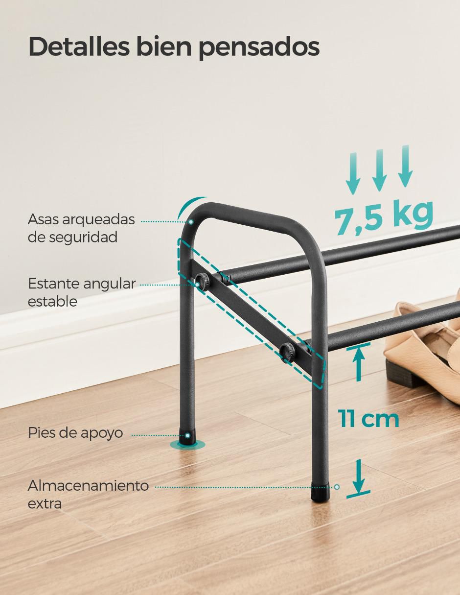 Zapatera armable mueble Songmics Home Davian para 8 pares de zapatos adulto
