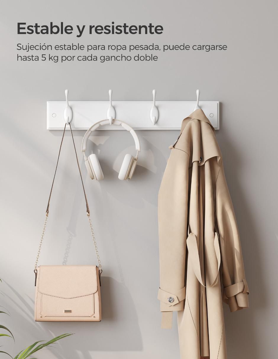 Perchero de pared Songmics Home Colex de MDF 4 ganchos