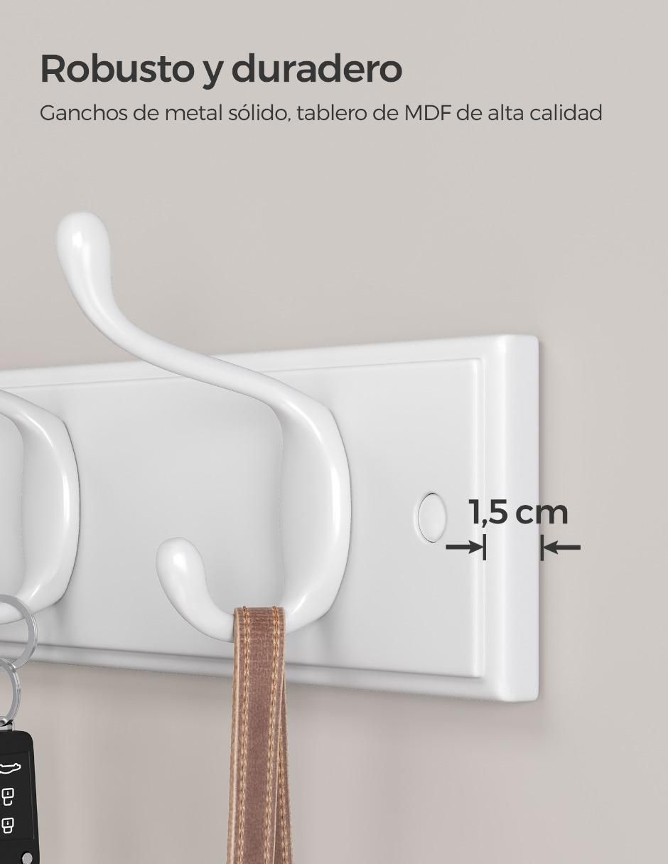 Perchero de pared Colex de MDF 4 ganchos Perchero de pared Colex de MDF 4 ganchos