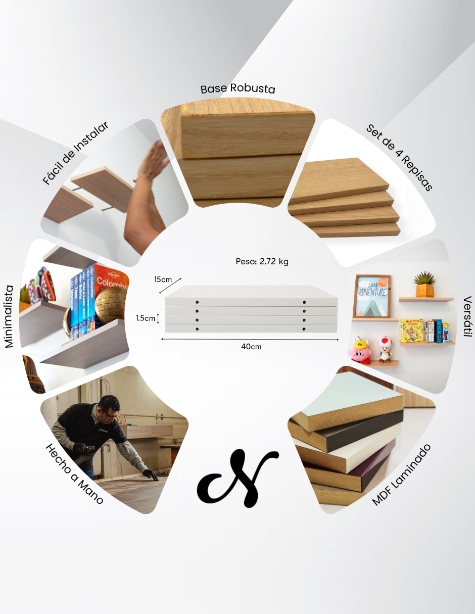 Set repisa armable de mdf 7