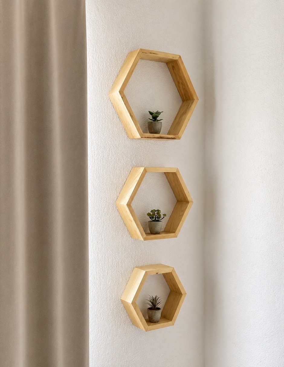 Set de repisas de madera pino 4